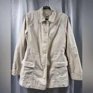 LOFT Cream Utility Jacket Size- 14